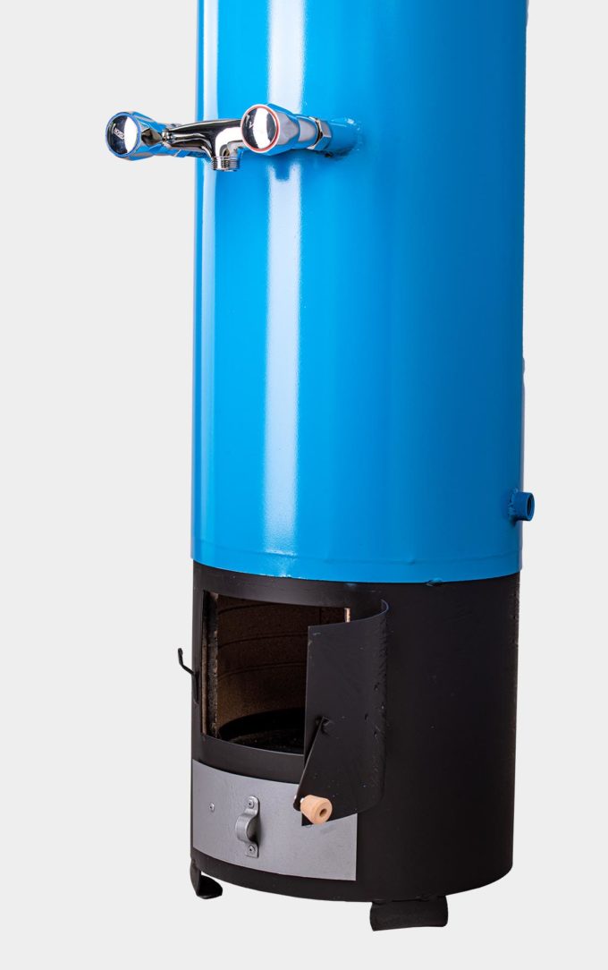 Oceľový ohrievač vody na tuhé palivo 80 L